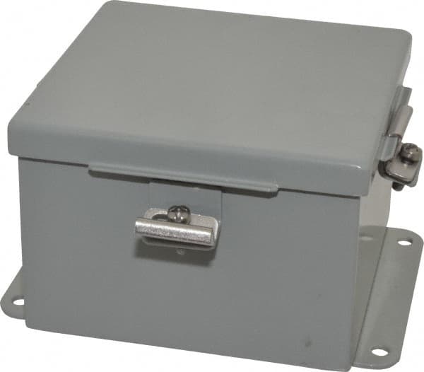 Cooper B-Line - Steel Standard Enclosure Hinge Flat Cover - NEMA 4, 12, 13, 6" Wide x 6" High x 4" Deep, Rainproof & Watertight - Caliber Tooling