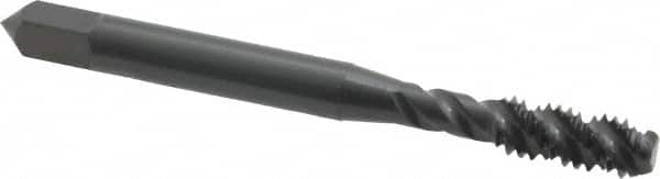 OSG - #12-24 UNC 3 Flute 2B/3B Bottoming Spiral Flute Tap - High Speed Steel, Oxide Finish, 2-3/8" OAL, Right Hand Flute, Right Hand Thread, H3, Series 107 - Caliber Tooling