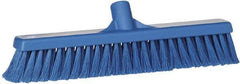 Vikan - 16" Fine Particle Synthetic Push Broom - 2" Bristle Length, Plastic Block, European Threaded Handle Connection - Caliber Tooling