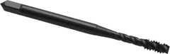 OSG - #6-32 UNC 3 Flute 2B Modified Bottoming Spiral Flute Tap - Vanadium High Speed Steel, Oxide Finish, 2" OAL, Right Hand Flute, Right Hand Thread, H3, Series 303 - Caliber Tooling