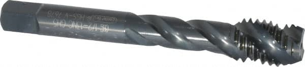 OSG - 1/2-13 UNC 3 Flute 2B Modified Bottoming Spiral Flute Tap - Vanadium High Speed Steel, Oxide Finish, 3-3/8" OAL, Right Hand Flute, Right Hand Thread, H5, Series 303 - Caliber Tooling