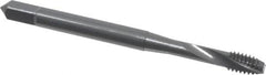 OSG - #8-32 UNC 2 Flute Modified Bottoming Spiral Flute Tap - Powdered Metal, Oxide Finish, 2-1/8" OAL, Right Hand Flute, Right Hand Thread, Oversize, H6, Series 313 - Caliber Tooling