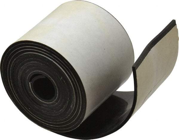 Made in USA - 1/16" Thick x 2" Wide x 60" Long, Adhesive Backed Buna-N Rubber Strip - Stock Length, 70 Shore A Durometer, 2,500 psi Tensile Strength, -20 to 170°F, Black - Caliber Tooling