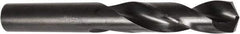 DORMER - 0.5906" 135° Spiral Flute High Speed Steel Screw Machine Drill Bit - Oxide Finish, Right Hand Cut, 56mm Flute Length, 111mm OAL, Standard Point, Straight Shank - Caliber Tooling