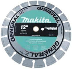 Makita - 14" Diam, 20mm Arbor Hole Diam, Wet & Dry Cut Saw Blade - Diamond-Tipped, Standard Round Arbor - Caliber Tooling