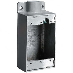 Electrical Outlet Boxes & Switch Boxes; Enclosure Type: Device; Enclosure Shape: Rectangle; Weather Resistance: Non-Weather-Resistant; Overall Depth: 2 in; Number Of Knockouts: 1; Overall Depth (Decimal Inch): 2; Number Of Gangs: 1; Body Material: Aluminu