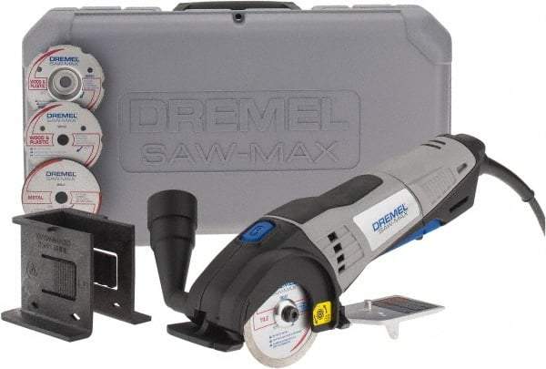 Dremel - 6 Amps, 3" Blade Diam, 17,000 RPM, Electric Circular Saw - 120 Volts, 7' Cord Length, 7/16" Arbor Hole, Left Blade - Caliber Tooling