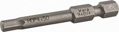 Wera - 4mm Hex Bit - 1/4" Hex Drive, 2" OAL - Caliber Tooling