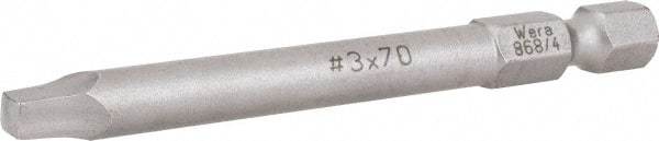 Wera - #3" Square Size Square Recess Bit - 1/4" Hex Drive, 2-3/4" OAL - Caliber Tooling