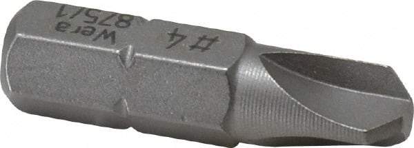 Wera - #4 Tri-Wing Bit - 1/4" Hex Drive, 1" OAL - Caliber Tooling