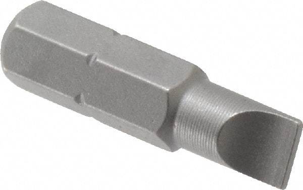 Wera - 1/4" Slotted Screwdriver Bit - 1/4" Hex Drive, 1" OAL - Caliber Tooling