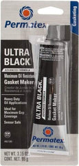 Permatex - 3.35 oz Oil Resistant Gasket Maker - -65 to 550°F, Black, Comes in Tube - Caliber Tooling