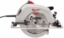 Milwaukee Tool - 15 Amps, 10-1/4" Blade Diam, 5,200 RPM, Electric Circular Saw - 120 Volts, 3.1 hp, 12' Cord Length, 5/8" Arbor Hole, Right Blade - Caliber Tooling