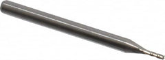 Accupro - 3/64", 4 Flute, Single End, Solid Carbide, 0.01" Corner Radius End Mill - 1-1/2" OAL, 30° Helix, Right Hand Flute, 0.141" LOC, Right Hand Cut - Caliber Tooling