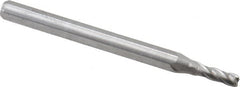 Accupro - 0.08", 4 Flute, Single End, Solid Carbide, 0.01" Corner Radius End Mill - 1-1/2" OAL, 30° Helix, Right Hand Flute, 0.24" LOC, Right Hand Cut - Caliber Tooling