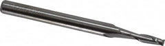 Accupro - 5/64", 2 Flute, Single End, Solid Carbide, 0.005" Corner Radius End Mill - 1-1/2" OAL, 30° Helix, Right Hand Flute, 0.234" LOC, Right Hand Cut - Caliber Tooling