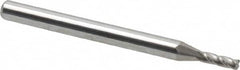 Accupro - 0.075", 4 Flute, Single End, Solid Carbide, 0.01" Corner Radius End Mill - 1-1/2" OAL, 30° Helix, Right Hand Flute, 0.225" LOC, Right Hand Cut - Caliber Tooling