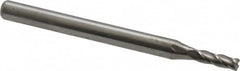 Accupro - 0.085", 4 Flute, Single End, Solid Carbide, 0.01" Corner Radius End Mill - 1-1/2" OAL, 30° Helix, Right Hand Flute, 0.255" LOC, Right Hand Cut - Caliber Tooling