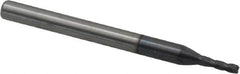 Accupro - 0.065", 4 Flute, Single End, Solid Carbide, 0.005" Corner Radius End Mill - 1-1/2" OAL, 30° Helix, Right Hand Flute, 0.195" LOC, Right Hand Cut - Caliber Tooling