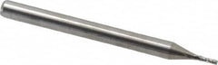 Accupro - 1/32", 4 Flute, Single End, Solid Carbide, 0.005" Corner Radius End Mill - 1-1/2" OAL, 30° Helix, Right Hand Flute, 0.093" LOC, Right Hand Cut - Caliber Tooling