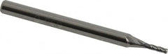 Accupro - 0.055", 4 Flute, Single End, Solid Carbide, 0.015" Corner Radius End Mill - 1-1/2" OAL, 30° Helix, Right Hand Flute, 0.165" LOC, Right Hand Cut - Caliber Tooling