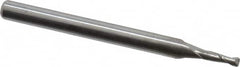 Accupro - 0.06", 2 Flute, Single End, Solid Carbide, 0.015" Corner Radius End Mill - 1-1/2" OAL, 30° Helix, Right Hand Flute, 0.18" LOC, Right Hand Cut - Caliber Tooling