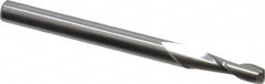 Accupro - 0.1", 2 Flute, Single End, Solid Carbide, 0.0015" Corner Radius End Mill - 1-1/2" OAL, 30° Helix, Right Hand Flute, 0.03" LOC, Right Hand Cut - Caliber Tooling