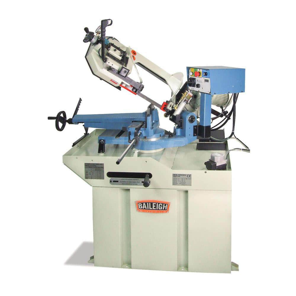 Horizontal Bandsaw: 10.25 x 4.13, 6.1 x 2.75 & 6.3 x 1.77″ Rectangular, Geared Head Drive 1 Phase, Coolant System