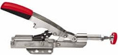 Bessey - 700 Lb Load Capacity, Flanged Base, Carbon Steel, Standard Straight Line Action Clamp - 4 Mounting Holes, 0.465" Plunger Diam, Straight Handle - Caliber Tooling