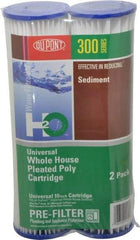Dupont - 2" OD, 20µ, Pleated Poly Universal Pleated Poly 2 Pack Cartridge Filter - 10" Long, Reduces Sediments & Rust - Caliber Tooling