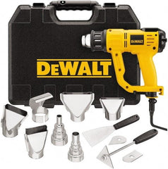 DeWALT - 150 to 1,100°F Heat Setting, 17.7 CFM Air Flow, Heat Gun Kit - 120 Volts, 13 Amps, 1,550 Watts, 7' Cord Length - Caliber Tooling