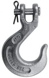 CM - 1/2 Inch Chain Diameter, Grade 43 Clevis Hook - 9,200 Lbs. Load Capacity, 0.61 Inch Inside Diameter, 0.55 Inch Pin Diameter, 1.12 Inch Hook Throat, 6.31 Inch Overall Length, 4.16 Inch Hook Width - Caliber Tooling