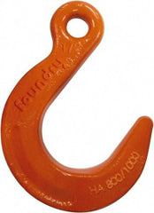 CM - Chain Grade 100, 22,600 Lbs. Load Limit Eye Foundry Hook - 2.03 Inch Hook Throat, 6-1/2 Inch Reach, 1.31 Inch Eye Inside Diameter, 5/8 Inch Chain Diameter, 9.66 Inch Overall Length, 0.88 Inch Eye Thickness - Caliber Tooling