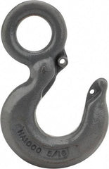 CM - Chain Grade 100, 5,700 Lbs. Load Limit Eye Rigging Hook - 1.06 Inch Hook Throat, 4.09 Inch Reach, 1.13 Inch Eye Inside Diameter, 5/16 Inch Chain Diameter, 5.63 Inch Overall Length, 1/2 Inch Eye Thickness - Caliber Tooling