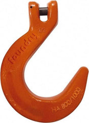 CM - 1/2 Inch Chain Diameter, Grade 100 Clevis Hook - 15,000 Lbs. Load Capacity, 0.59 Inch Inside Diameter, 5/8 Inch Pin Diameter, 3.55 Inch Hook Throat, 9.4 Inch Overall Length, 6.83 Inch Hook Width - Caliber Tooling