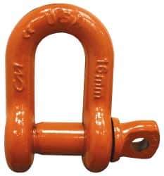 CM - 1/2" Nominal Chain Size, 3 Ton Carbon Steel Screw Chain Shackle - 23/32" Diam, 5/8" Pin Diam, 13/16" Wide Inside Jaw, 13/16" Inside Width - Caliber Tooling