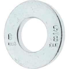 5/8″ Screw SAE & USS Flat Washer: Carbon Steel, Zinc-Plated Clear Chromate 21/32″ ID, 1.312″ OD, 9/64″ Thick