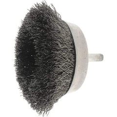 Weiler - 2-3/4" Diam, Steel Fill Cup Brush - 0.0118 Wire Diam, 7/8" Trim Length, 4,500 Max RPM - Caliber Tooling