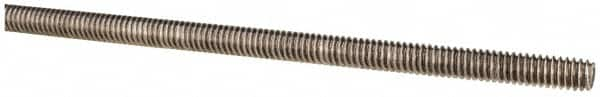 Made in USA - 1/4-20 UNC (Coarse), 3' Long, Stainless Steel Threaded Rod - Right Hand Thread - Caliber Tooling