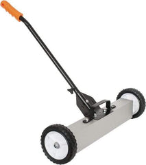 Shields Magnetics - 24" Long Push Magnetic Sweeper with Wheels - 6-13/16" Wide x 13" High x 48" Long, 7" Wheel Diam, 3/4 to 1-1/2" Clearance - Caliber Tooling