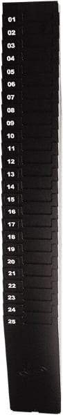 Lathem Time - 33-1/2" High x 4-1/2" Wide 25 Pocket Adjustable Time Card Rack - Black, Use with Time Cards - Caliber Tooling