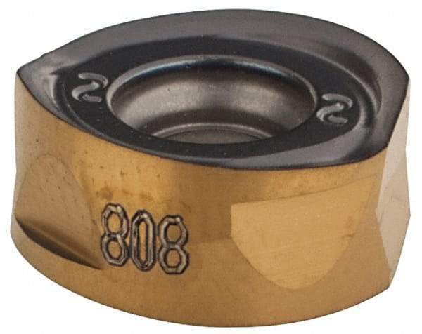 Iscar - H400 RNHU1004 AX Grade IC808 Carbide Milling Insert - TiAlN/AlTiN/TiN Finish, 0.185" Thick, 0.3622" Inscribed Circle, 5mm Corner Radius - Caliber Tooling