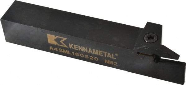 Kennametal - External Thread, 0.79" Max Depth of Cut, 5mm Min Groove Width, 152.4mm OAL, Left Hand Indexable Grooving Cutoff Toolholder - 25.4mm Shank Height x 25.4mm Shank Width, A4..05.. Insert Style, A4SM Toolholder Style, Series A4 - Caliber Tooling