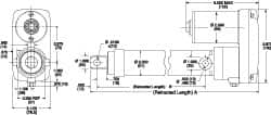 Thomson Industries - 36" Stroke Len, 30% Duty Cycle, 12 Volt, Performance PakLinear Electromechanical Actuator - DC Input, 0.4" per Second, 1,500 Lb Capacity - Caliber Tooling