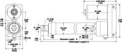 Thomson Industries - 18" Stroke Len, 30% Duty Cycle, 12 Volt, Performance PakLinear Electromechanical Actuator - DC Input, 0.4" per Second, 1,500 Lb Capacity - Caliber Tooling