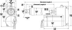 Thomson Industries - 24" Stroke Len, 30% Duty Cycle, 110 Volt, Performance PakLinear Electromechanical Actuator with Integral Brake - AC Input, 0.6" per Second, 500 Lb Capacity - Caliber Tooling