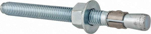 Red Head - 1/2 Inch Diameter, 1/2-13 Inch Thread, 5-1/2 Inch Overall Length, Grade 3, Wedge Expansion Concrete Anchor - Steel, Zinc Plated, 4 Inch Thread Length, Tie Wire Head, 1/2 Inch Drill - Caliber Tooling