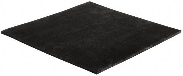 Made in USA - 12" Long, 12" Wide, 1/4" Thick, Neoprene Rubber Foam Sheet - 65 to 75 Durometer, Black, -20 to 180°F, 1,000 psi Tensile Strength, Plain Backing, Stock Length - Caliber Tooling