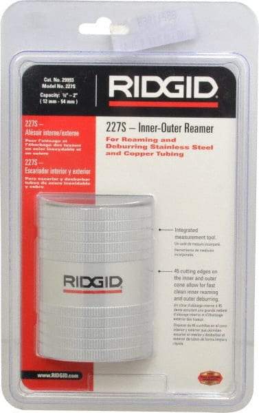 Ridgid - 1/2 to 2 Pipe Capacity, Inner Outer Reamer - Cuts Copper, Aluminium, and Thin Walled Stainless Steel Tubes - Caliber Tooling