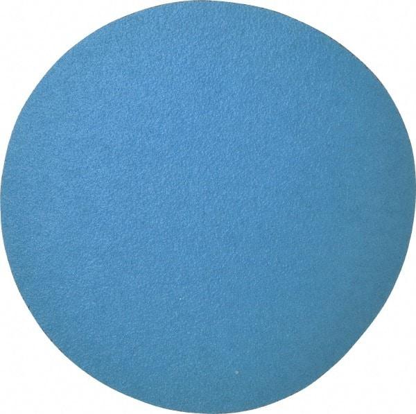 Norton - 10" Diam, 40 Grit Zirconia Alumina Adhesive PSA Disc - Very Coarse, Blue, Y Weighted Cloth Backing, Flexible - Caliber Tooling